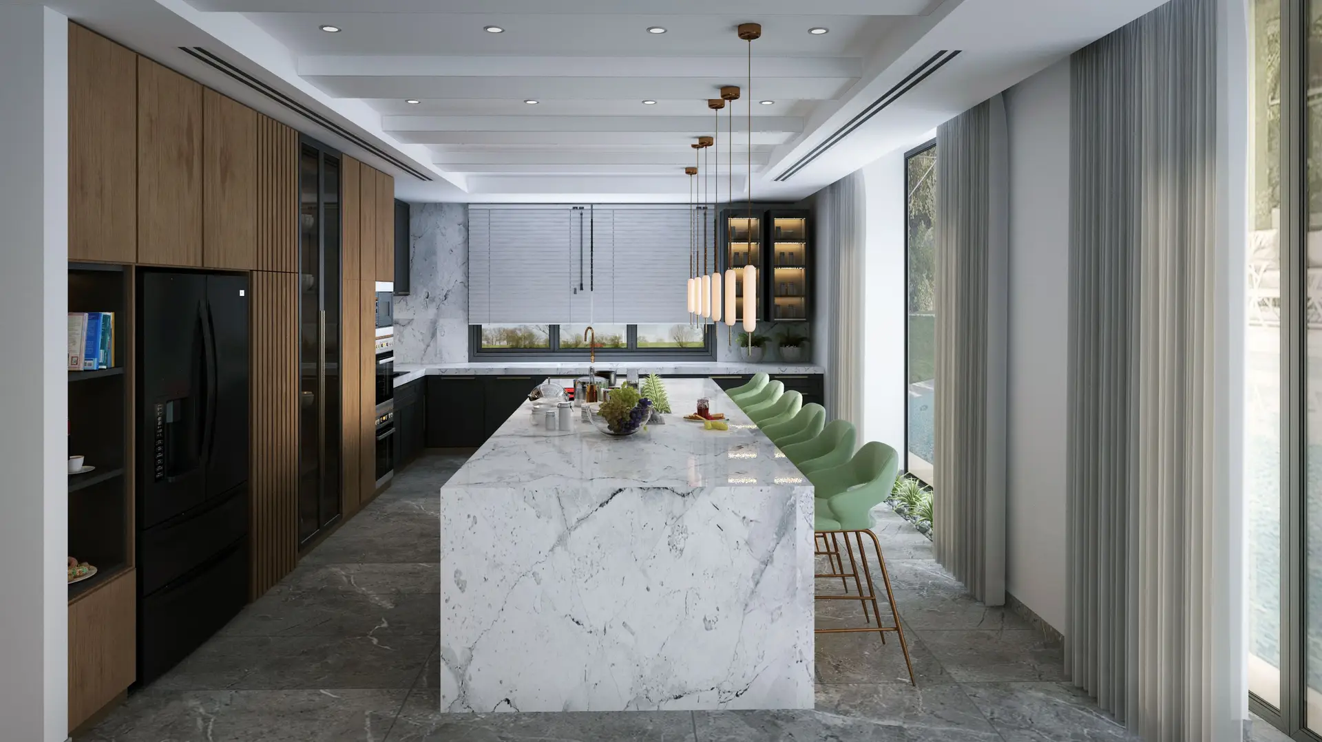 Marble Kitchen Island