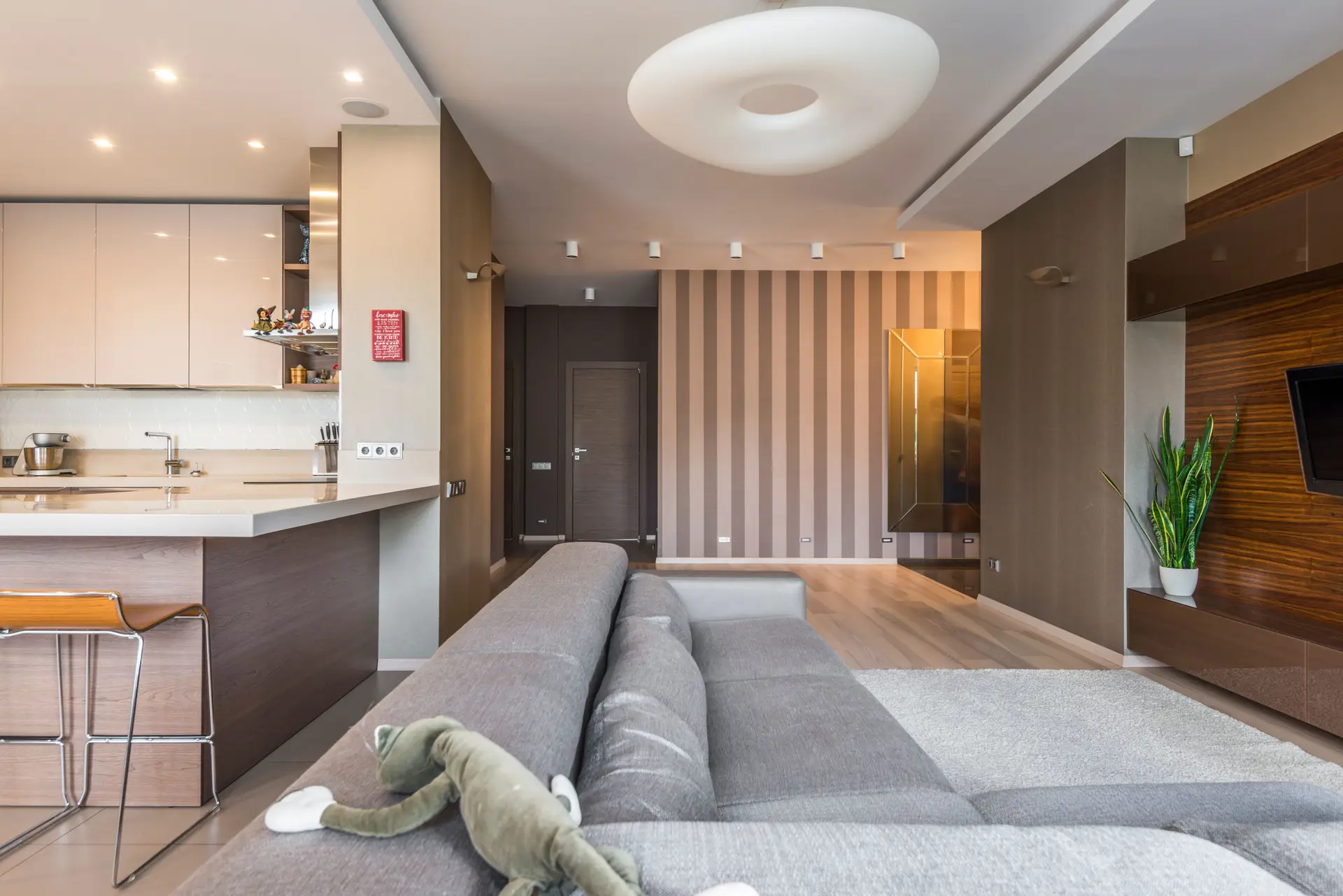 Luxurious minimalist living room designed by